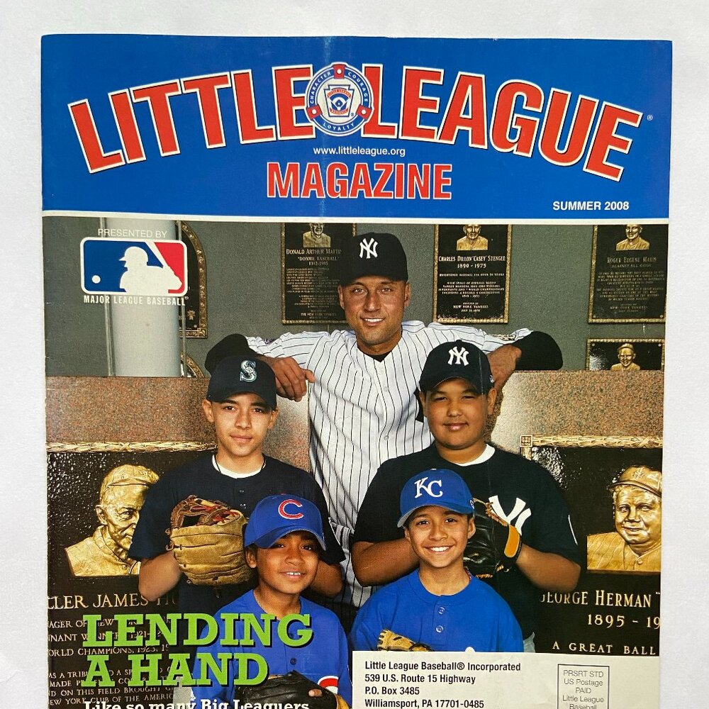 Little League Magazine Summer 2008 Derek Jeter New York Yankees Cover With Label